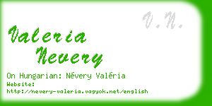 valeria nevery business card