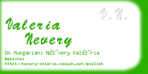 valeria nevery business card